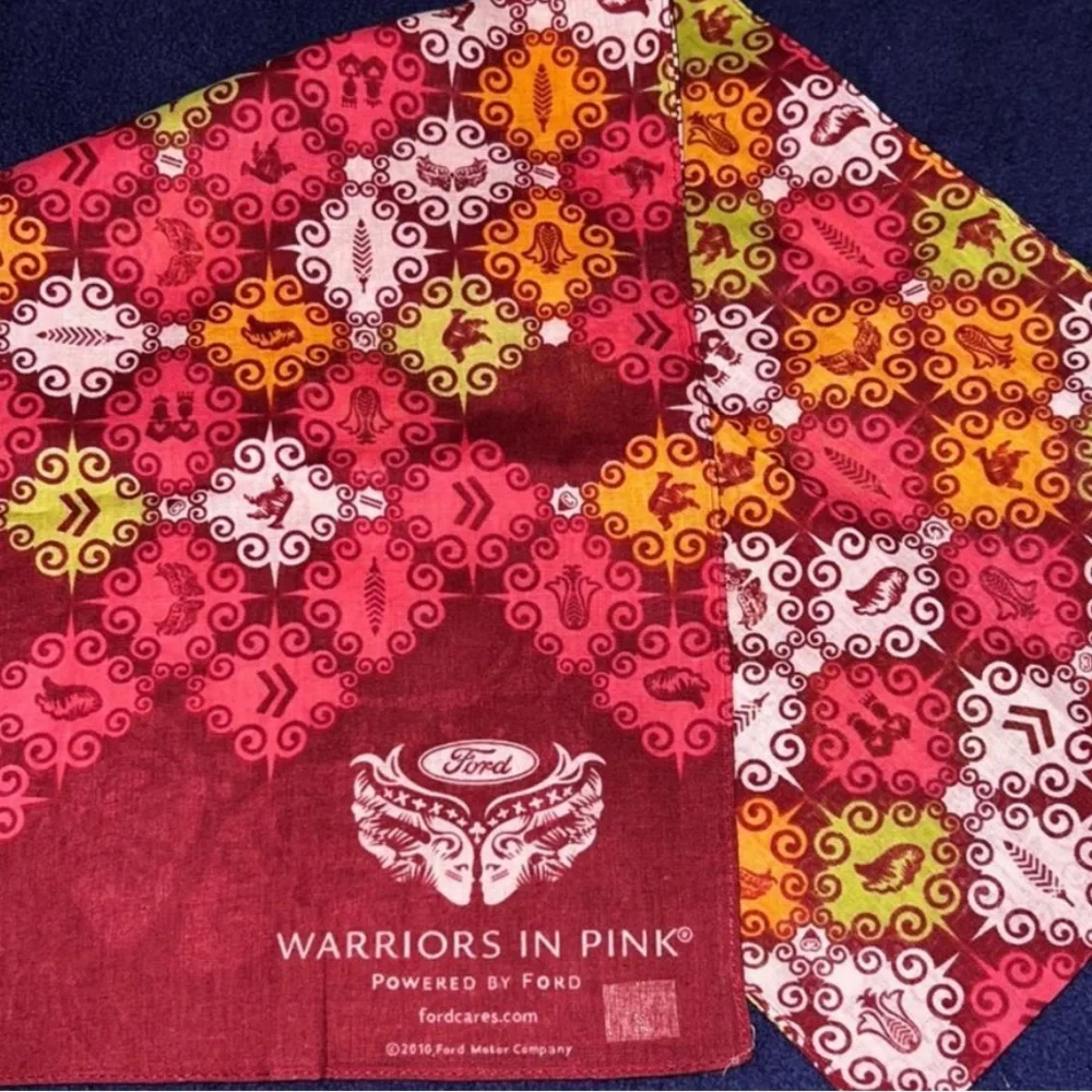 Ford Warriors in Pink Patterned Scarves NEW NIP 2010 Breast Cancer Awareness